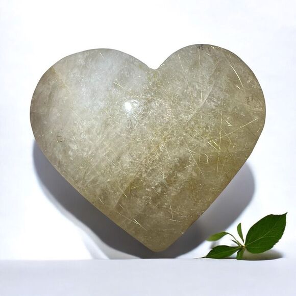 Golden Rutilated Clear Quartz Heart (#3)‎ - Picture 1 of 12